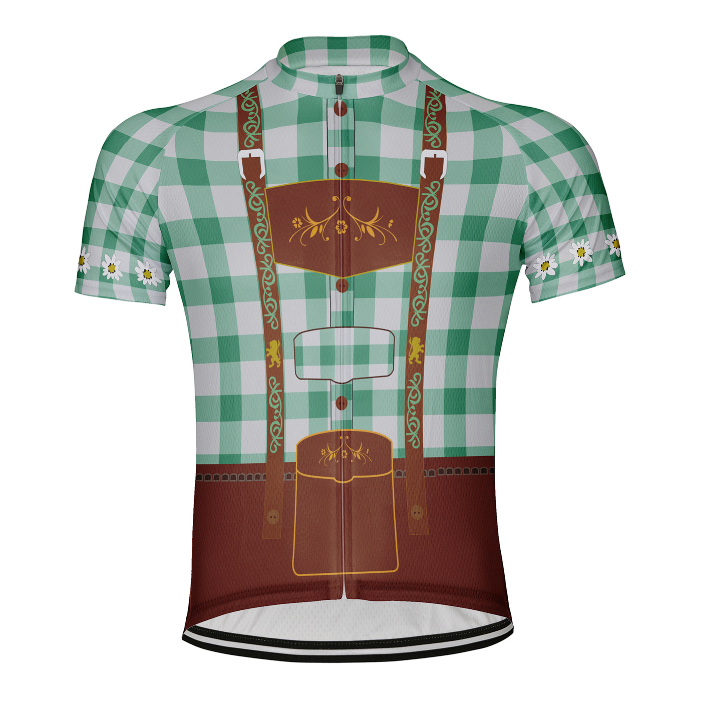 Customized Plaid Shirt Man Men's Cycling Jersey Short Sleeve