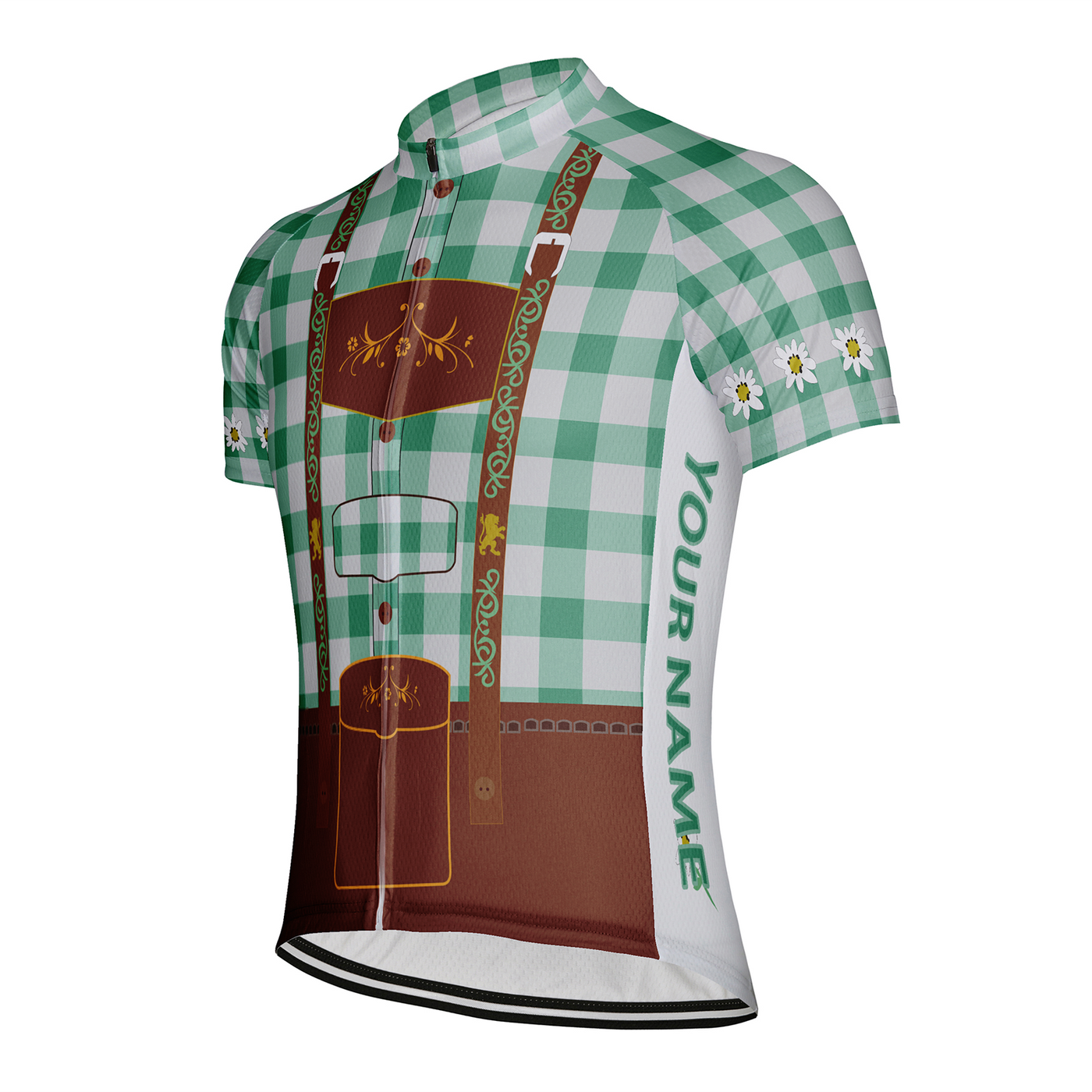 Customized Plaid Shirt Man Men's Cycling Jersey Short Sleeve