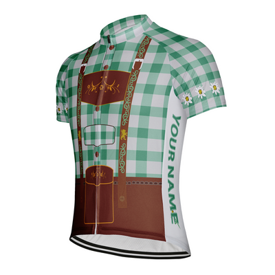 Customized Plaid Shirt Man Men's Cycling Jersey Short Sleeve