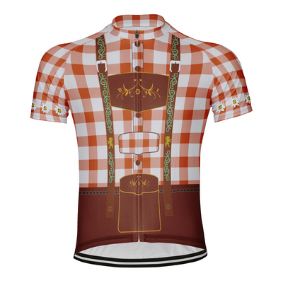 Customized Plaid Shirt Man Men's Cycling Jersey Short Sleeve