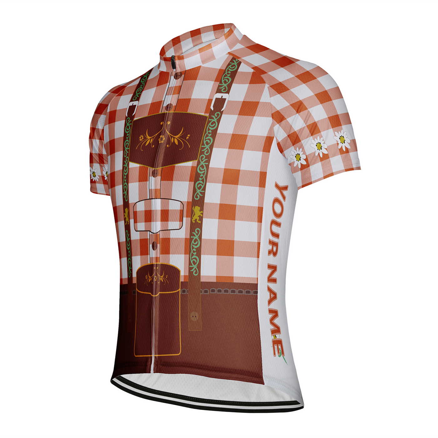 Customized Plaid Shirt Man Men's Cycling Jersey Short Sleeve