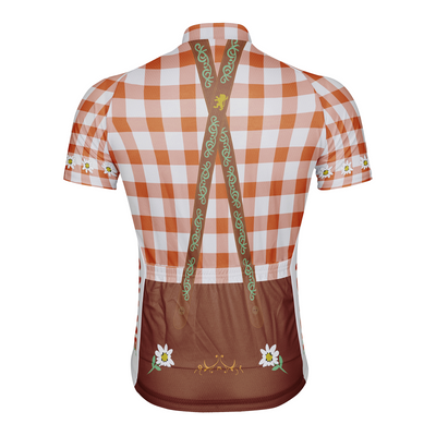 Customized Plaid Shirt Man Men's Cycling Jersey Short Sleeve