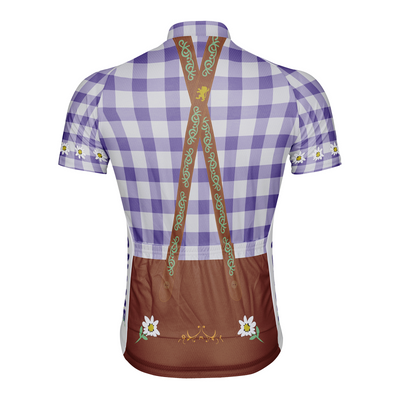 Customized Plaid Shirt Man Men's Cycling Jersey Short Sleeve
