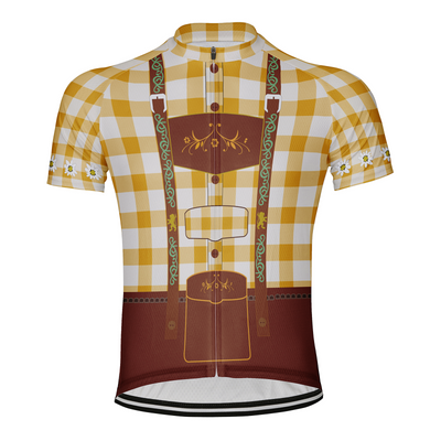 Customized Plaid Shirt Man Men's Cycling Jersey Short Sleeve