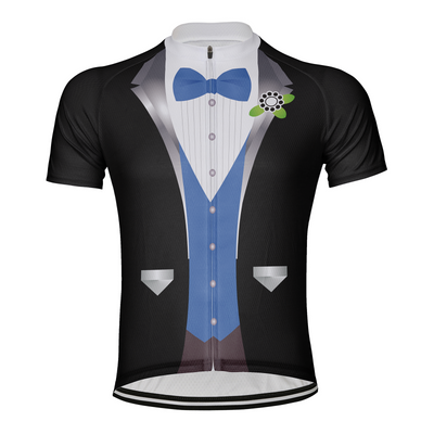 Customized Gentleman Men's Cycling Jersey Short Sleeve