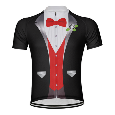Customized Gentleman Men's Cycling Jersey Short Sleeve