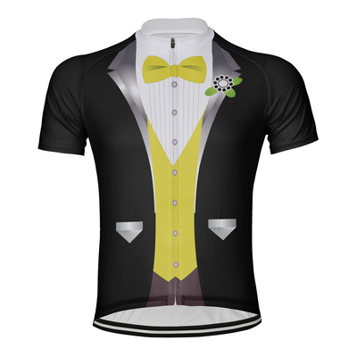 Customized Gentleman Men's Cycling Jersey Short Sleeve