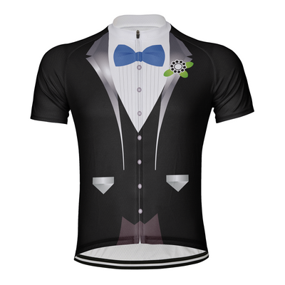 Customized Gentleman Men's Cycling Jersey Short Sleeve
