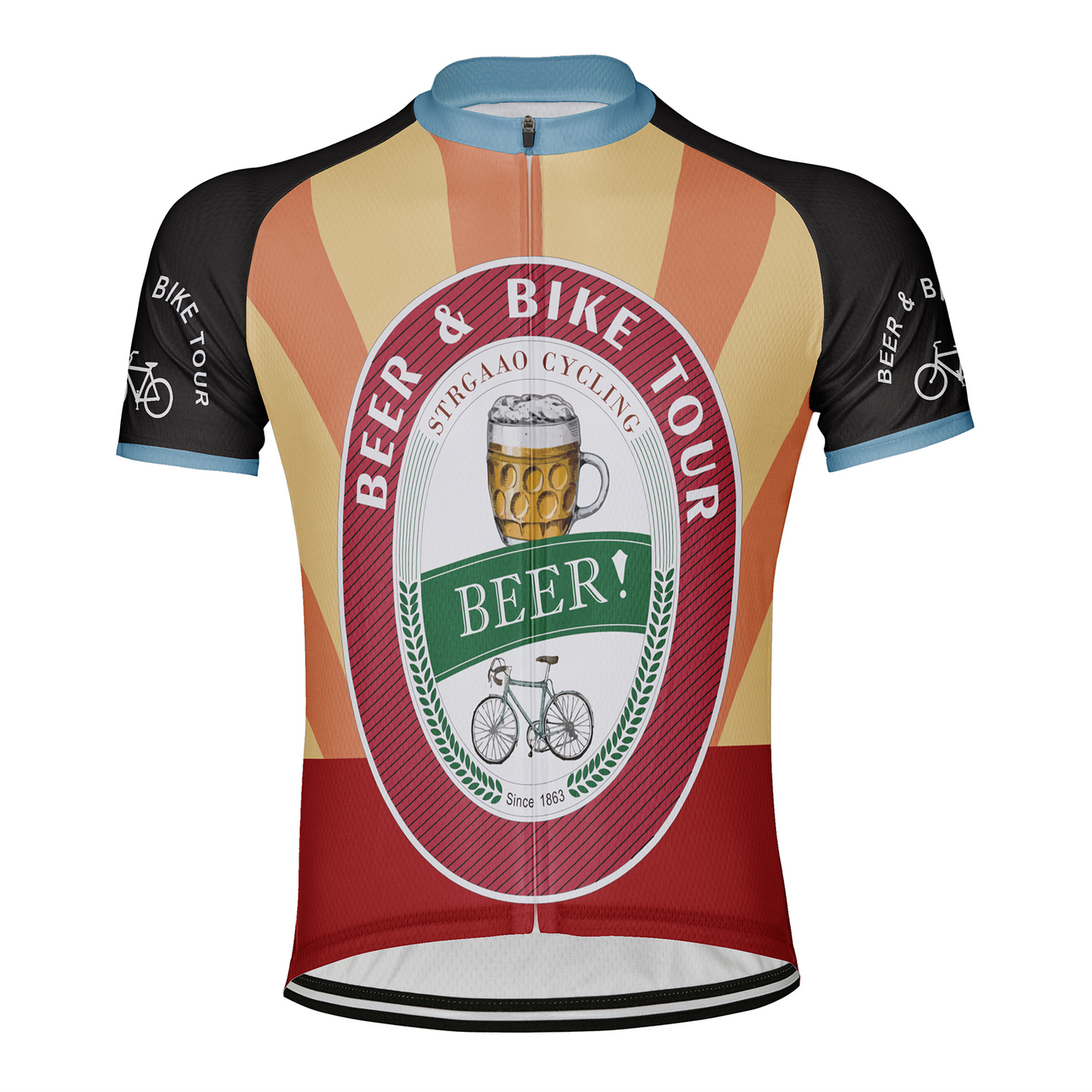 Customized Beer Bike Tour Men's Cycling Jersey Short Sleeve