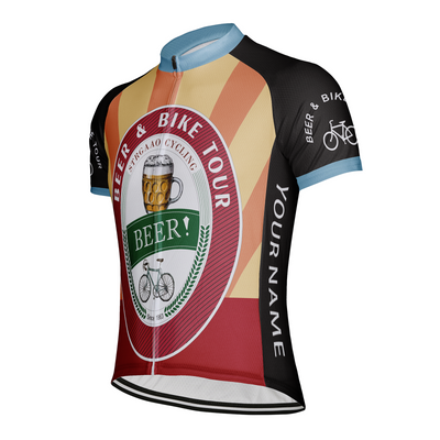 Customized Beer Bike Tour Men's Cycling Jersey Short Sleeve
