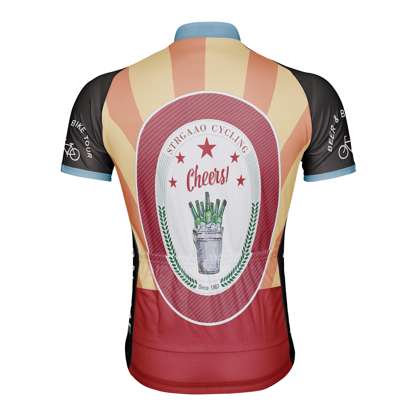 Customized Beer Bike Tour Men's Cycling Jersey Short Sleeve