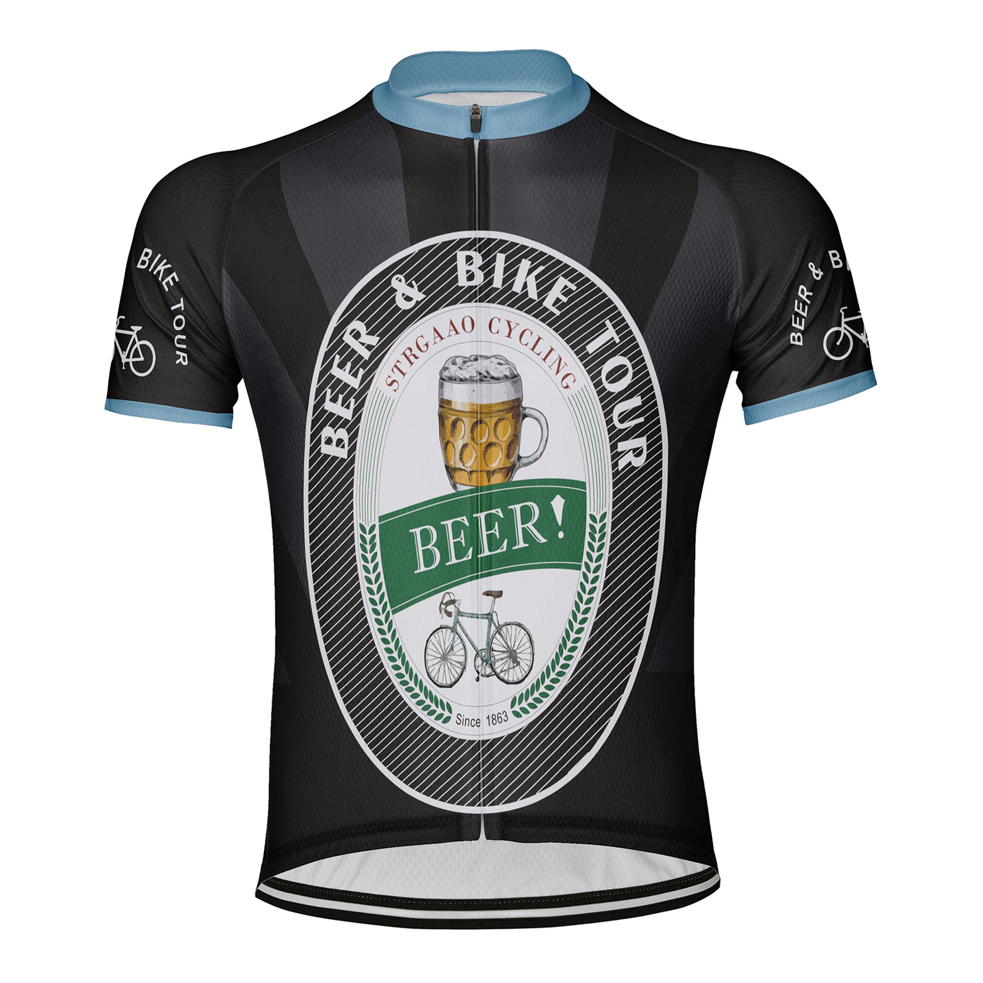 Customized Beer Bike Tour Men's Cycling Jersey Short Sleeve
