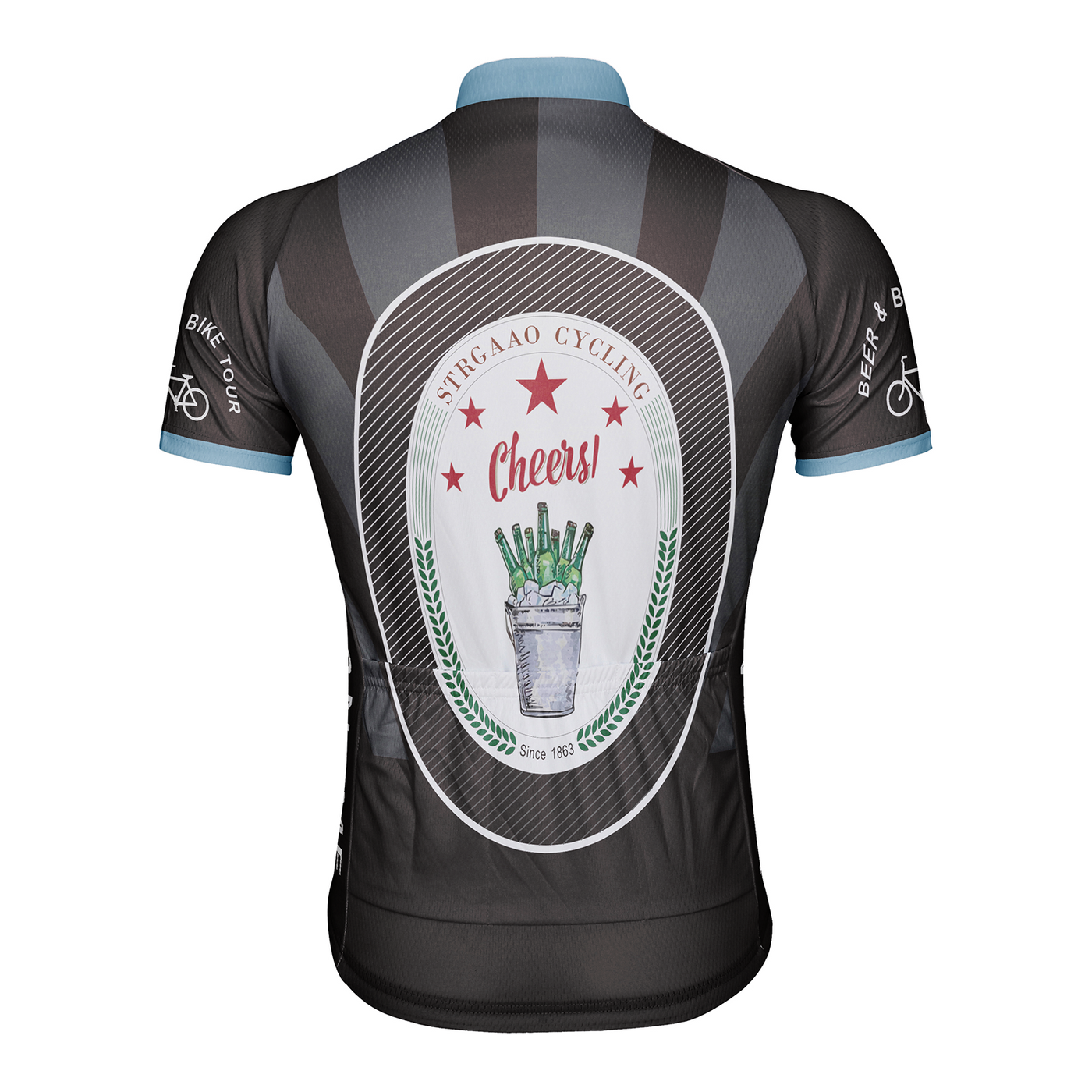 Customized Beer Bike Tour Men's Cycling Jersey Short Sleeve