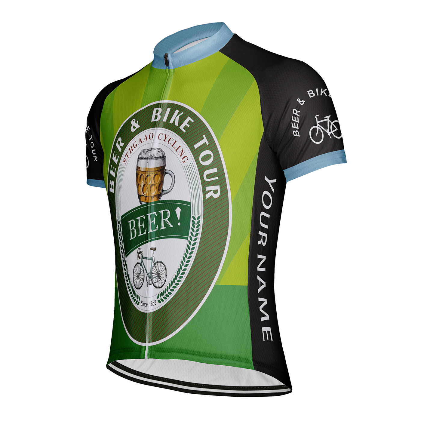 Customized Beer Bike Tour Men's Cycling Jersey Short Sleeve