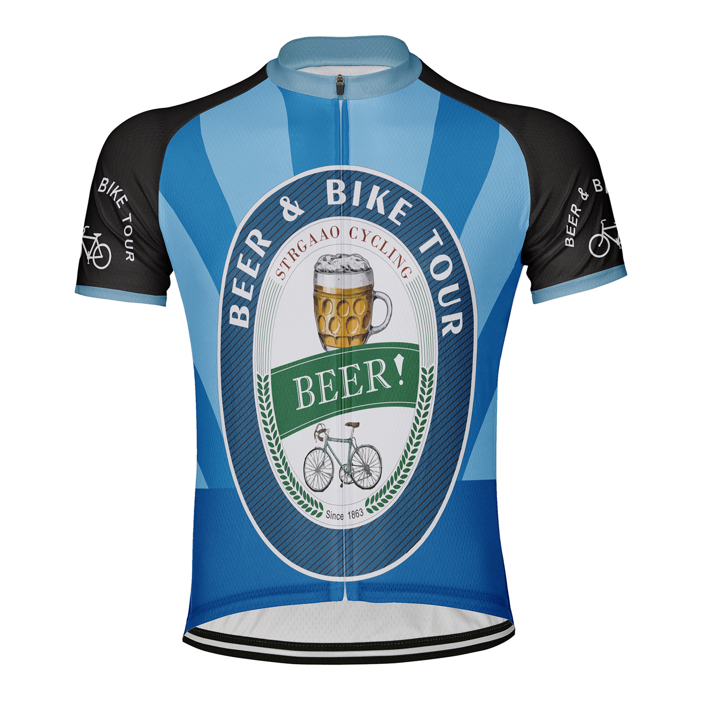 Customized Beer Bike Tour Men's Cycling Jersey Short Sleeve