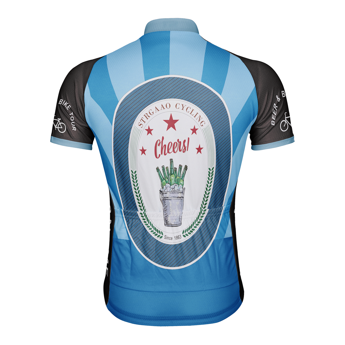 Customized Beer Bike Tour Men's Cycling Jersey Short Sleeve