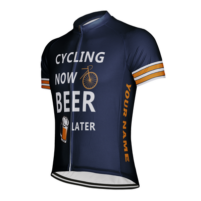 Customized Cycling Now Beer Later Men's Cycling Jersey Short Sleeve