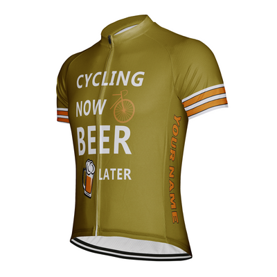 Customized Cycling Now Beer Later Men's Cycling Jersey Short Sleeve