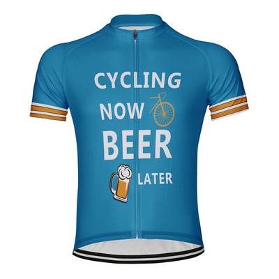 Customized Cycling Now Beer Later Men's Cycling Jersey Short Sleeve