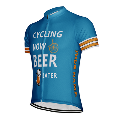 Customized Cycling Now Beer Later Men's Cycling Jersey Short Sleeve