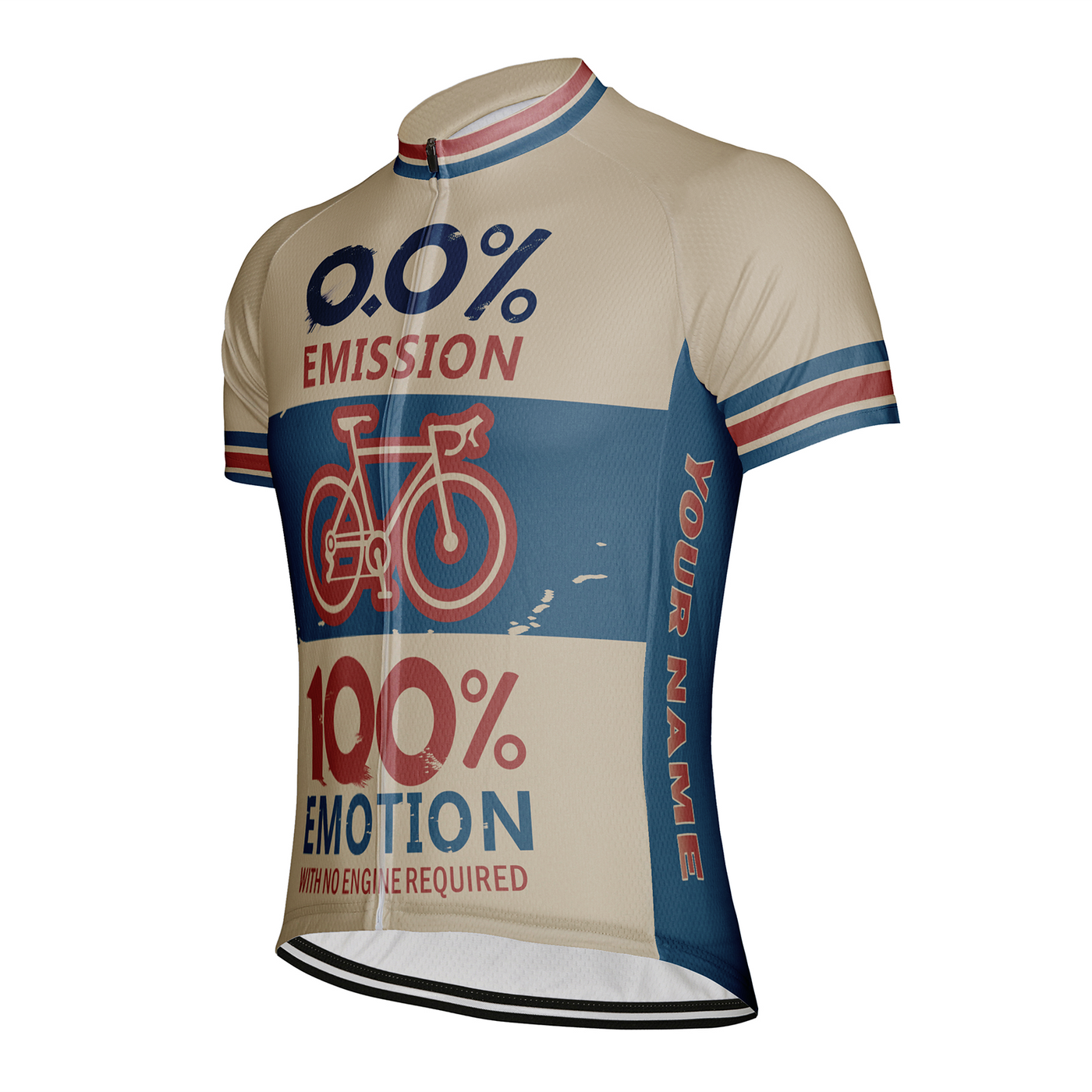 Customized 0.01% Emission 100% Emotion Men's Cycling Jersey Short Sleeve