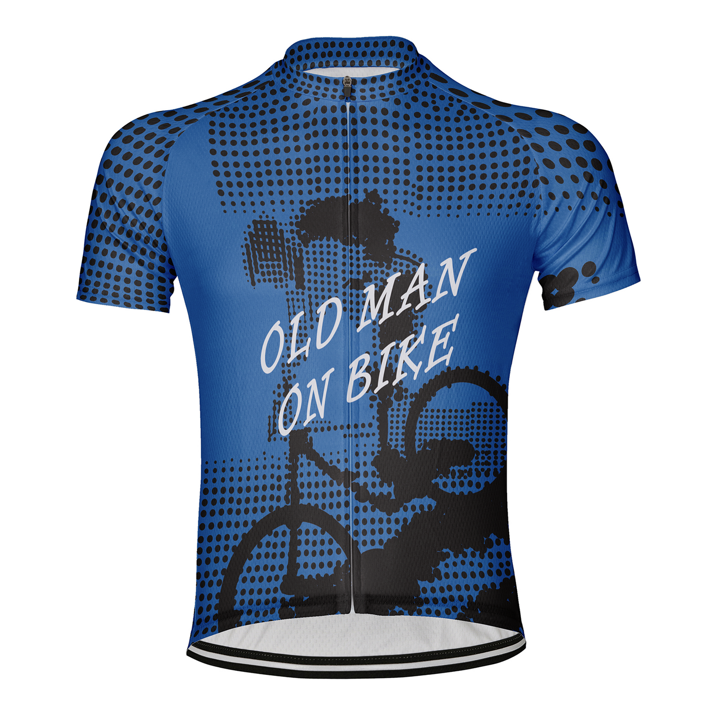 Customized Old Man On Bike Men's Cycling Jersey Short Sleeve