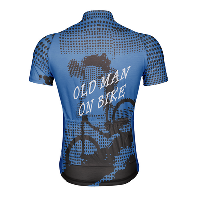 Customized Old Man On Bike Men's Cycling Jersey Short Sleeve