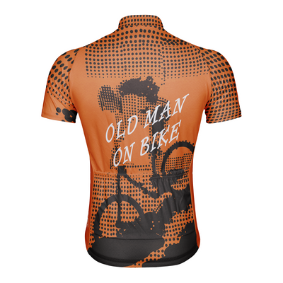 Customized Old Man On Bike Men's Cycling Jersey Short Sleeve