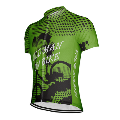 Customized Old Man On Bike Men's Cycling Jersey Short Sleeve
