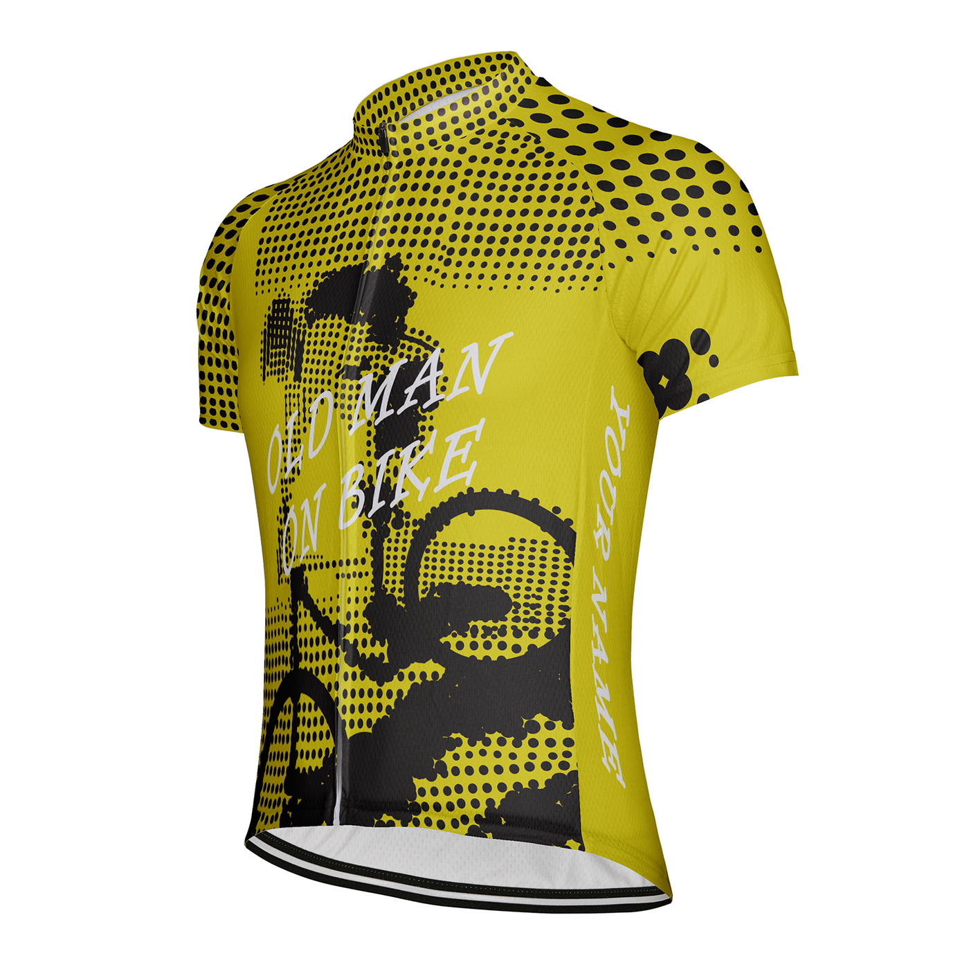 Customized Old Man On Bike Men's Cycling Jersey Short Sleeve