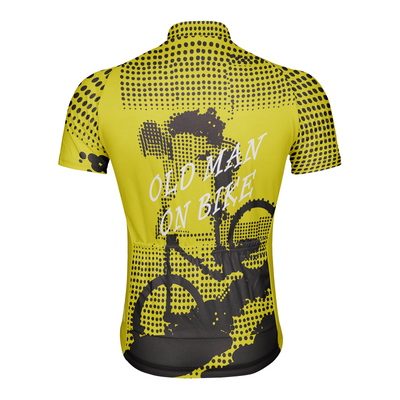 Customized Old Man On Bike Men's Cycling Jersey Short Sleeve