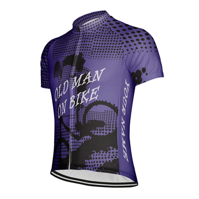 Customized Old Man On Bike Men's Cycling Jersey Short Sleeve