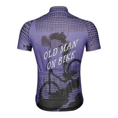 Customized Old Man On Bike Men's Cycling Jersey Short Sleeve