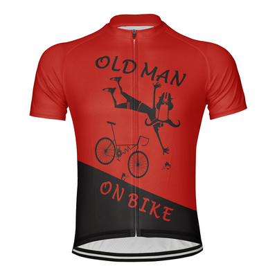 Customized Old Man On Bike Men's Cycling Jersey Short Sleeve