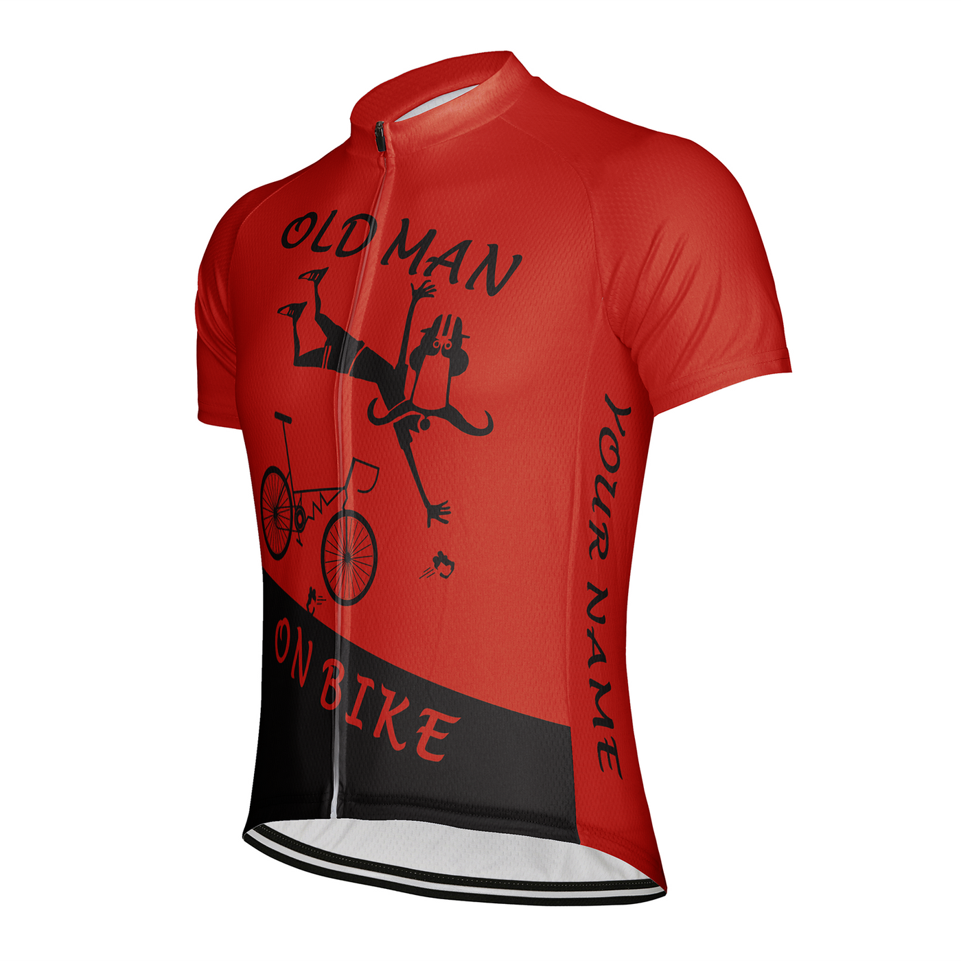 Customized Old Man On Bike Men's Cycling Jersey Short Sleeve
