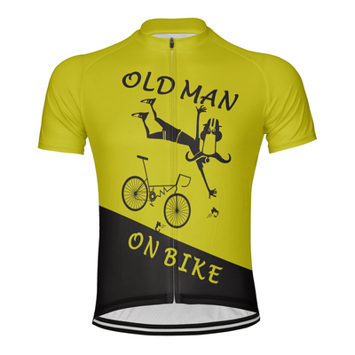 Customized Old Man On Bike Men's Cycling Jersey Short Sleeve