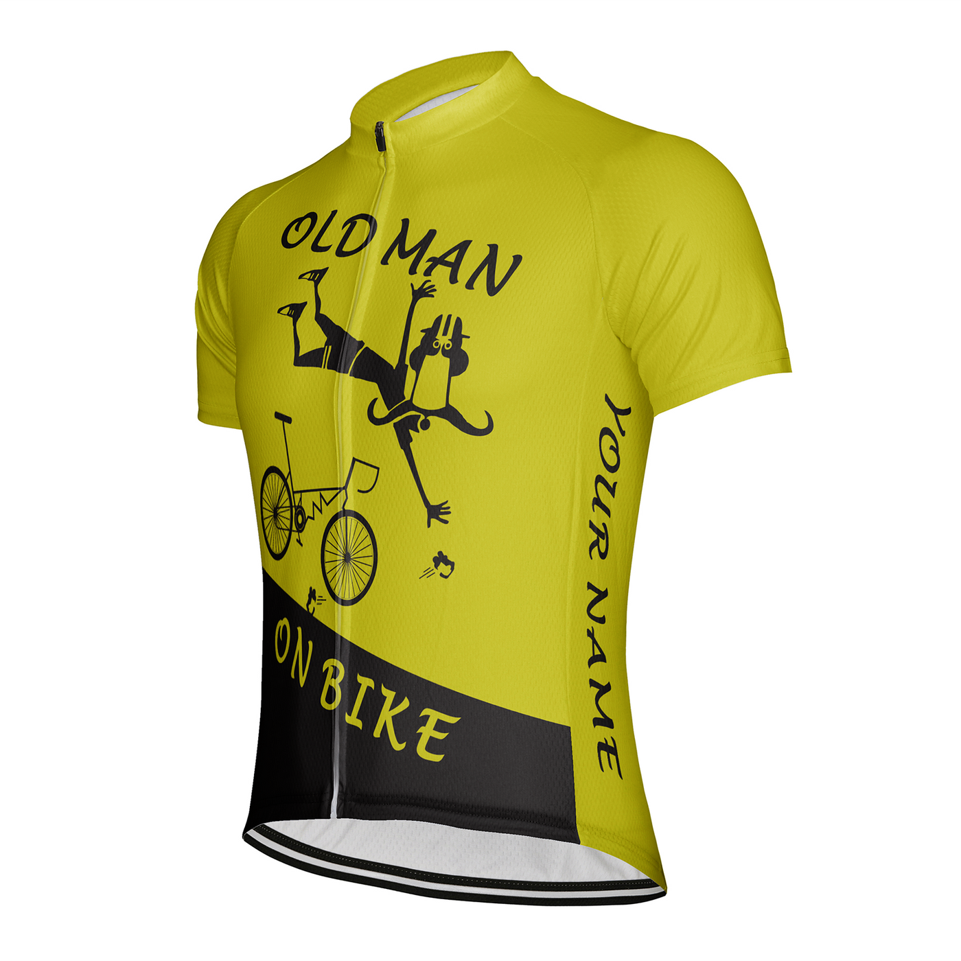 Customized Old Man On Bike Men's Cycling Jersey Short Sleeve