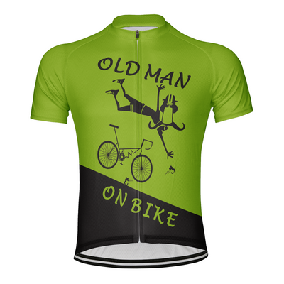 Customized Old Man On Bike Men's Cycling Jersey Short Sleeve