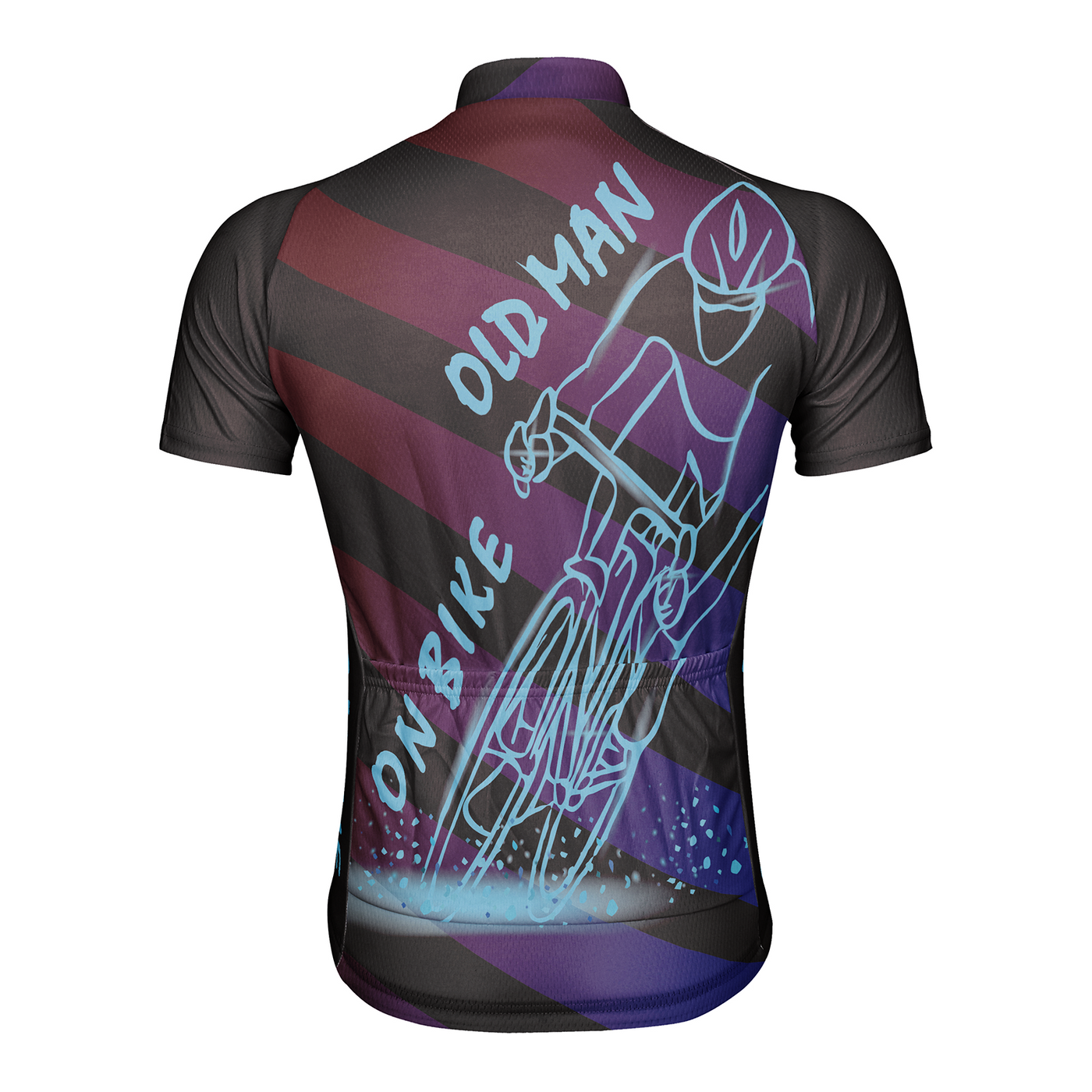 Customized Old Man On Bike Men's Cycling Jersey Short Sleeve