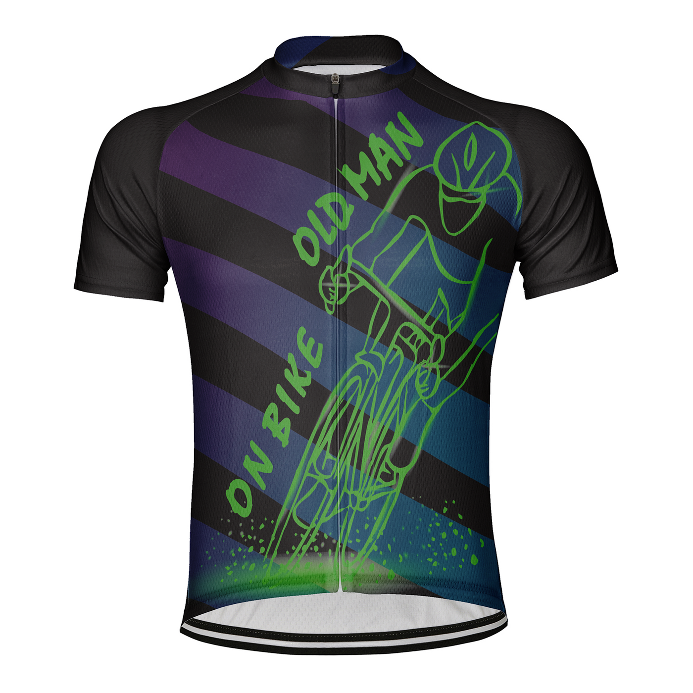 Customized Old Man On Bike Men's Cycling Jersey Short Sleeve