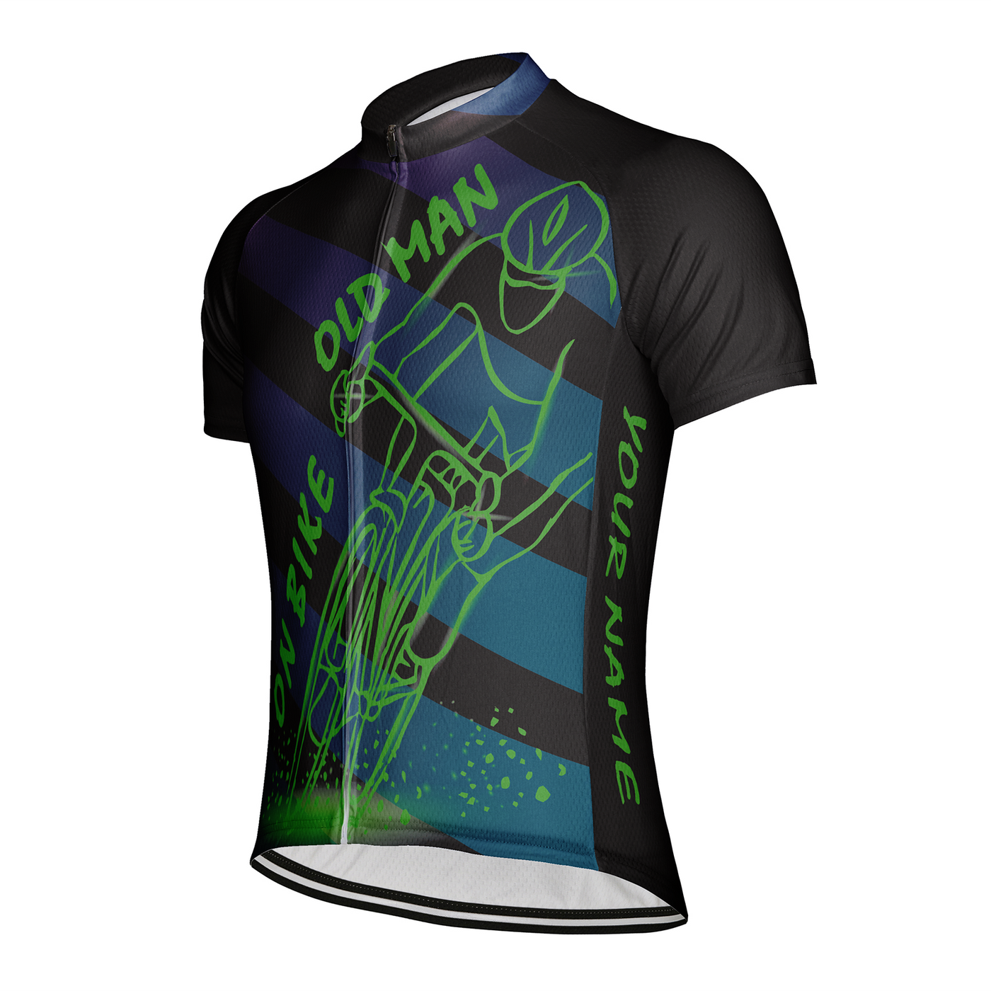 Customized Old Man On Bike Men's Cycling Jersey Short Sleeve