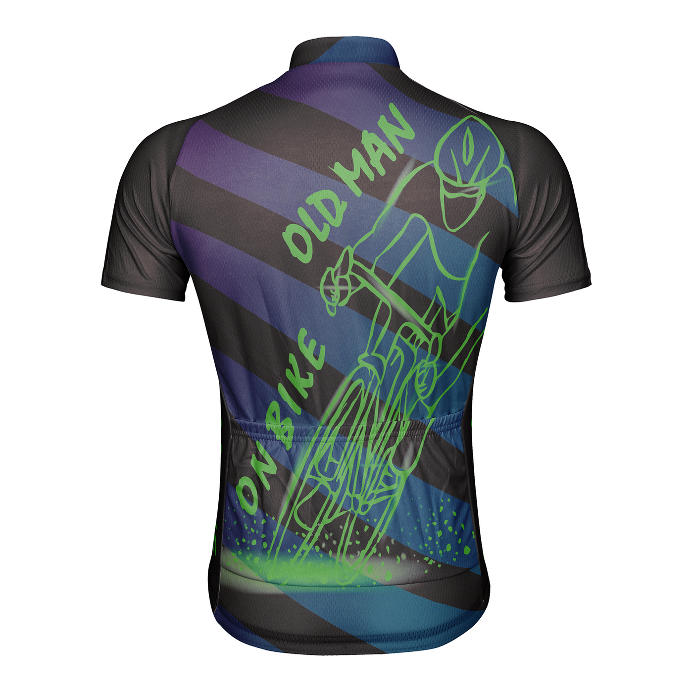 Customized Old Man On Bike Men's Cycling Jersey Short Sleeve