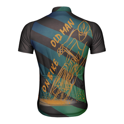 Customized Old Man On Bike Men's Cycling Jersey Short Sleeve