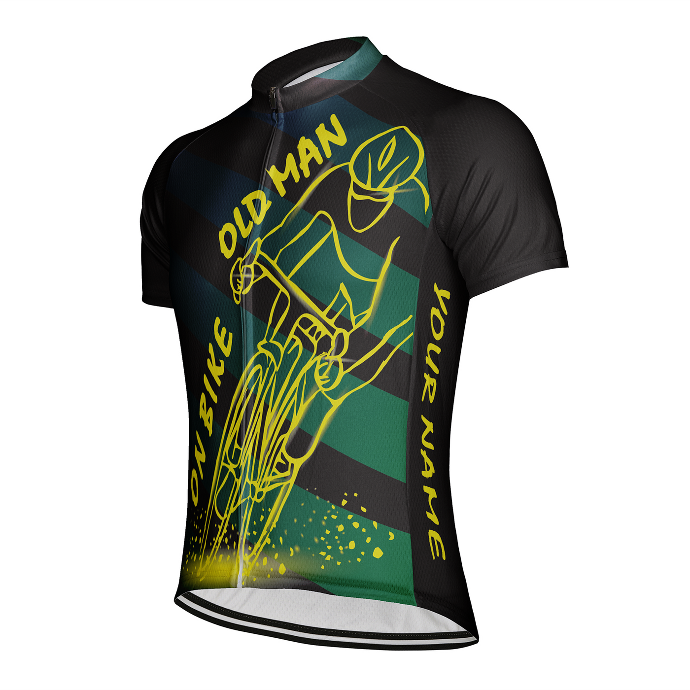 Customized Old Man On Bike Men's Cycling Jersey Short Sleeve