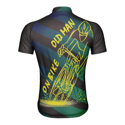Customized Old Man On Bike Men's Cycling Jersey Short Sleeve
