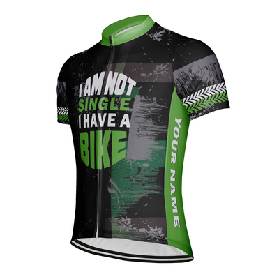 Customized CyclingI Am Not Single I Have A Bike  Men's Cycling Jersey Short Sleeve