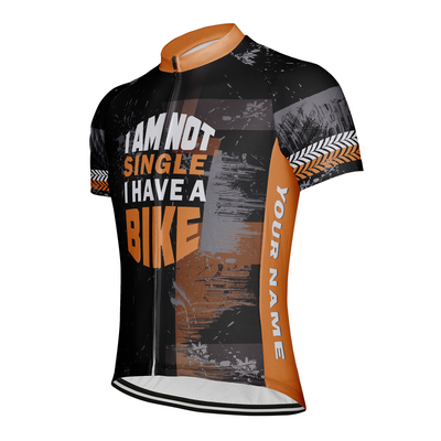 Customized CyclingI Am Not Single I Have A Bike  Men's Cycling Jersey Short Sleeve
