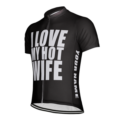 Customized I Love My Hot Wife Men's Cycling Jersey Short Sleeve
