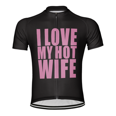 Customized I Love My Hot Wife Men's Cycling Jersey Short Sleeve