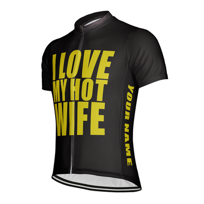 Customized I Love My Hot Wife Men's Cycling Jersey Short Sleeve